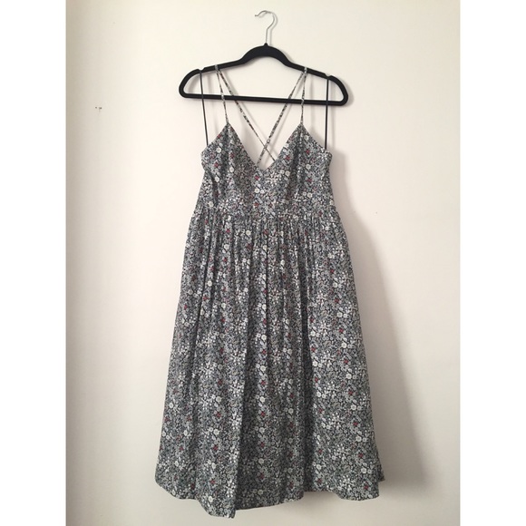 J. Crew Dresses & Skirts - J. Crew Tie Cross-Back Spaghetti Strap Dress sz 10
